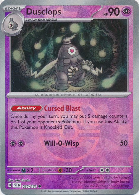 SV Prismatic Evolutions 036/131 Dusclops (MASTER BALL Pattern Holo)