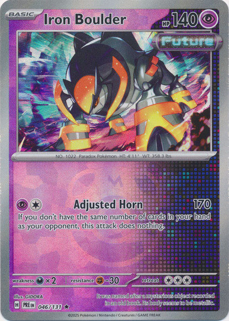 SV Prismatic Evolutions 046/131 Iron Boulder (MASTER BALL Pattern Holo)