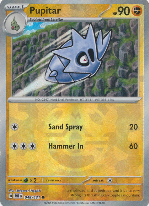 SV Prismatic Evolutions 048/131 Pupitar (MASTER BALL Pattern Holo)