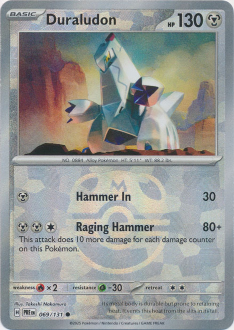 SV Prismatic Evolutions 069/131 Duraludon (MASTER BALL Pattern Holo)
