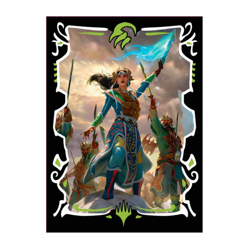 MTG Tarkir: Dragonstorm Deck Protector Sleeves Temur Commander featuring Eshki, Temur's Roar (100)