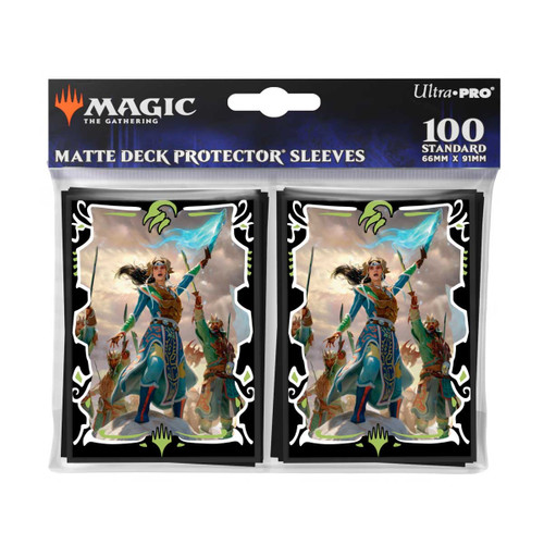 MTG Tarkir: Dragonstorm Deck Protector Sleeves Temur Commander featuring Eshki, Temur's Roar (100)
