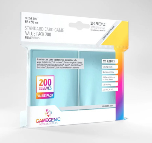 Standard Card Game Prime Sleeves - Value Pack (200 ct. 66x91mm)