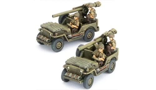 Flames of War - American - Jeep with 105mm Recoilless Rifle (2x, Resin/Metal)