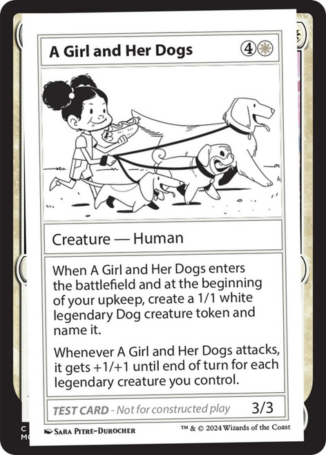 A Girl and Her Dogs (Playtest Card - Mystery Booster 2)