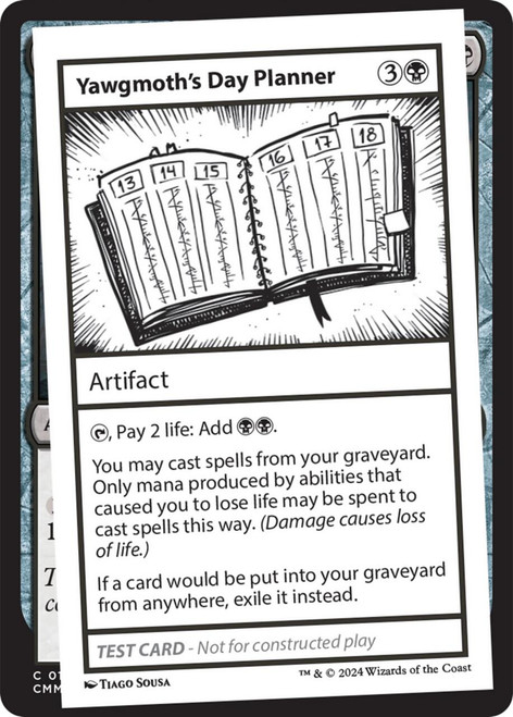 Yawgmoth's Day Planner (Playtest Card - Mystery Booster 2)