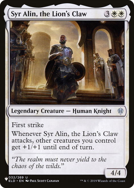 Syr Alin, the Lion's Claw (The List Reprint)