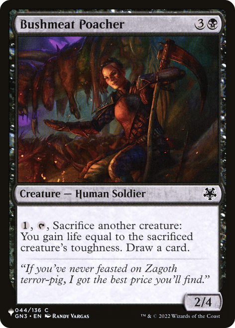 Bushmeat Poacher (The List Reprint)
