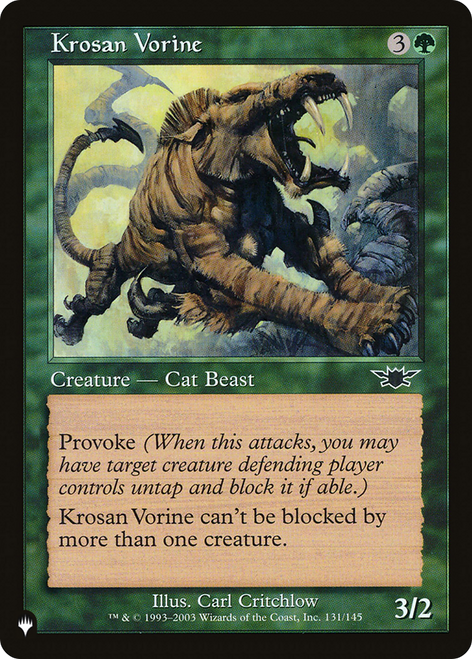 Krosan Vorine (The List Reprint)