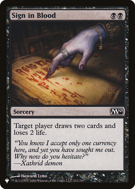 Sign in Blood (The List Reprint)