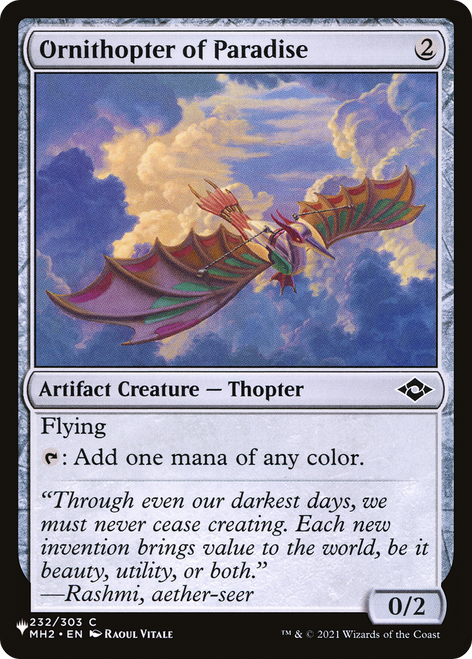 Ornithopter of Paradise (The List Reprint)