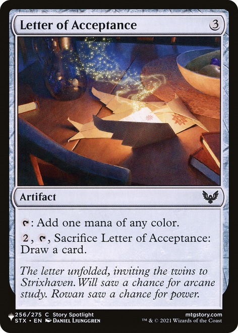 Letter of Acceptance (The List Reprint)