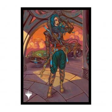MTG Aetherdrift Deck Protector Sleeves Borderless Racer featuring Sita Varma, Masked Racer (100)