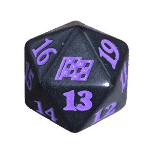 Magic Aetherdrift Spindown Dice  - Black w/ Purple