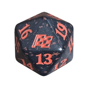 Magic Aetherdrift Spindown Dice  - Black w/ Red