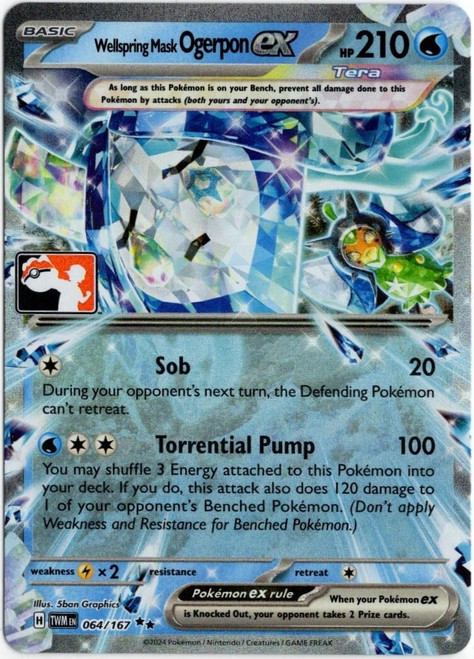 SV Twilight Masquerade 064/167 Wellspring Mask Ogerpon ex (Prize Pack League Promo)