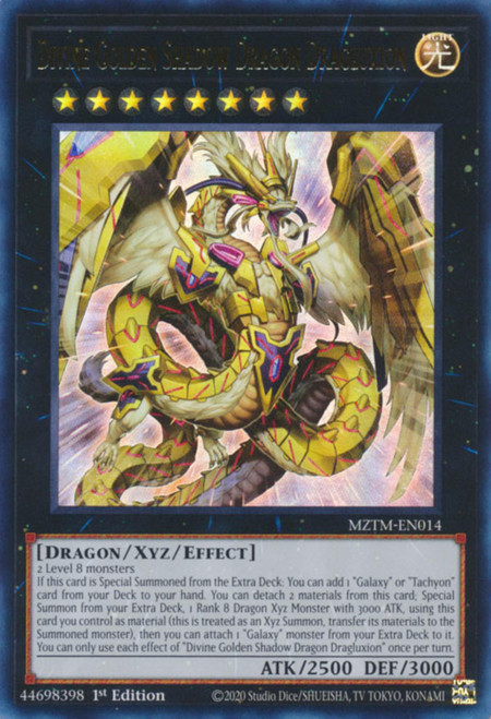 MZTM-EN014 Divine Golden Shadow Dragon Dragluxion (Ultra Rare)