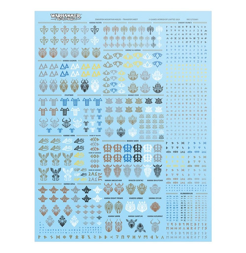 Warhammer: The Old World - Dwarf Mountain Holds: Transfer Sheet