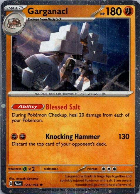 SV Paldea Evolved 123/193 Garganacl (Cosmo Holo)