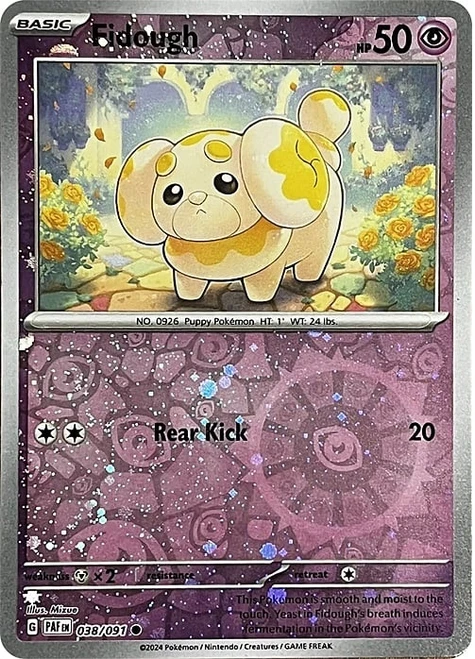 SV Paldean Fates 038/091 Fidough (Cosmo Holo Reverse Holo)