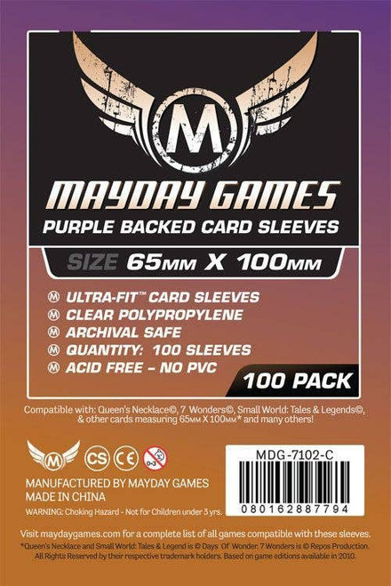 Magnum Ultra-Fit: Purple Backed Card Sleeves 65mm x 100mm (100)