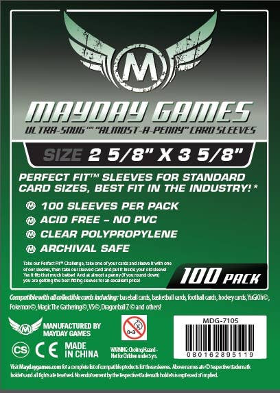 Ultra-Snug  "Almost A Pennyâ€ Card Sleeves 66.7mm x 92.1 mm (100)