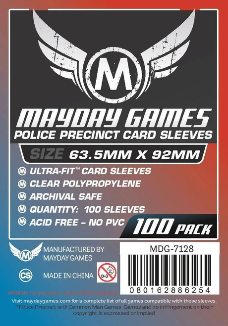 "Police Precinct" Sized Card Sleeves 63.5mm x 92mm (100)