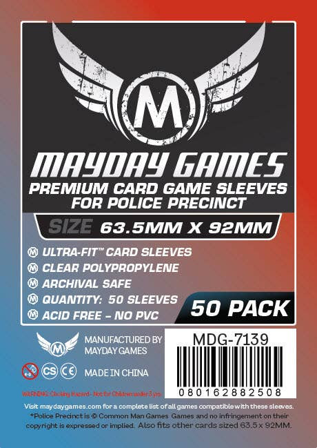Premium "Police Precinct" Card Sleeves 63.5mm x 92mm (50)