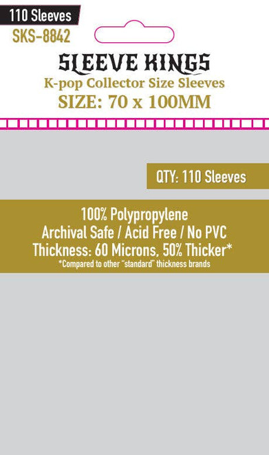 K-pop Collector Size Card Sleeves 70mm x 100mm (110)