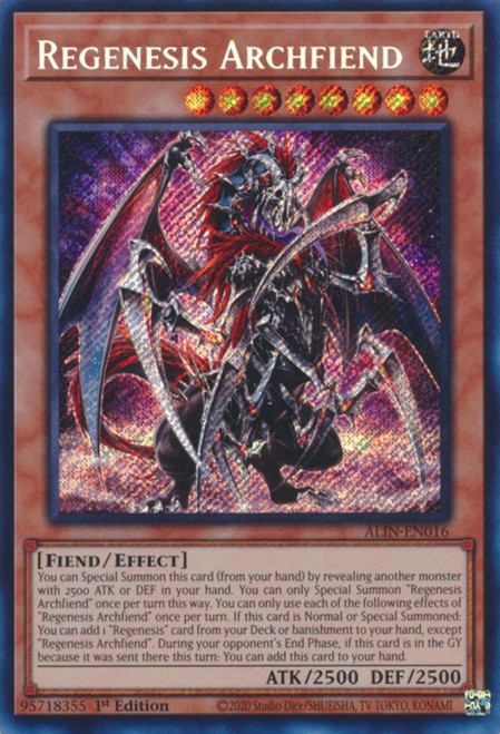 ALIN-EN016 Regenesis Archfiend (Secret Rare)