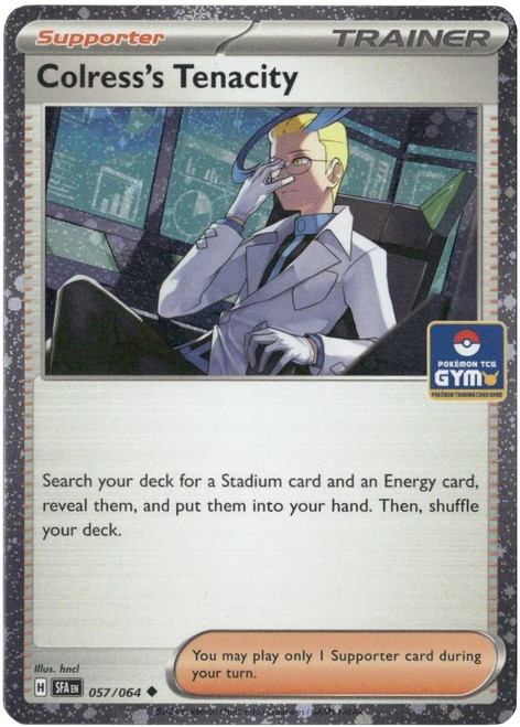 SV Shrouded Fable 057/064 Colress's Tenacity (Gym Stamp Cosmo Holo)