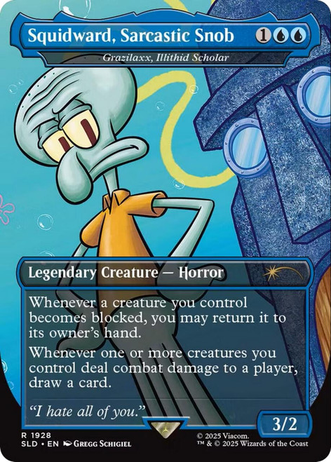 Grazilaxx, Illithid Scholar [Squidward, Sarcastic Snob] (Foil) (Secret Lair - SpongeBob SquarePants: Legends of Bikini Bottom)