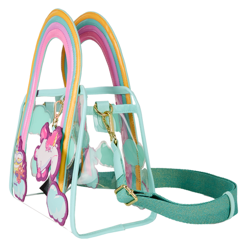 Minions: Fluffy Unicorn Rainbow Clear Mini Tote Crossbody Bag