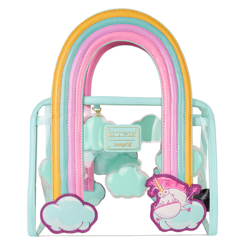 Minions: Fluffy Unicorn Rainbow Clear Mini Tote Crossbody Bag