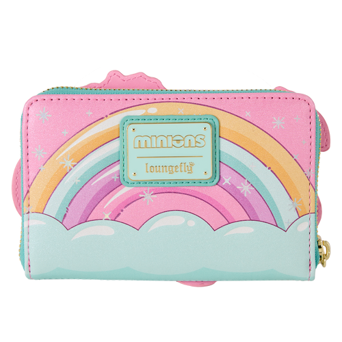 Minions: Fluffy Unicorn Rainbow Glitter Zip Around Wallet