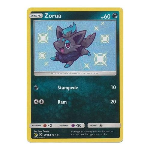 Shining Legends SV25/SV94 Zorua (Hidden Fates Shiny Vault Holo)