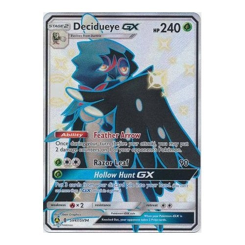SM Guardians Rising SV47/SV94 Decidueye GX (Hidden Fates Shiny Vault Full Art)