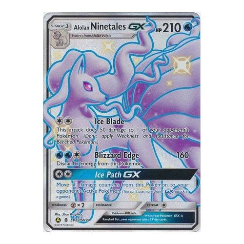 SM Guardians Rising SV53/SV94 Alolan Ninetales GX (Hidden Fates Shiny Vault Full Art)