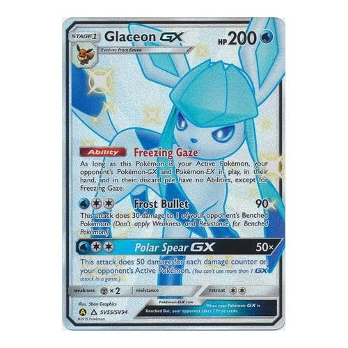 SM Ultra Prism SV55/SV94 Glaceon GX (Hidden Fates Shiny Vault Full Art)