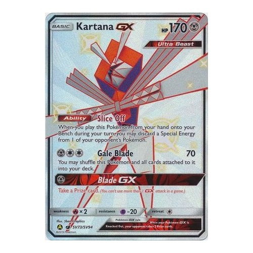 SM Crimson Invasion SV73/SV94 Kartana GX (Hidden Fates Shiny Vault Full Art)