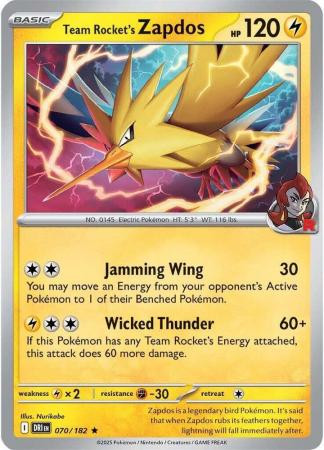 SV Destined Rivals 070/182 Team Rocket’s Zapdos (Holo)