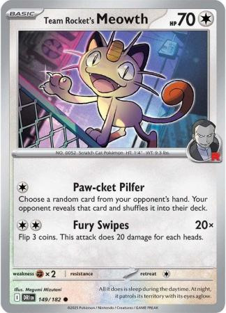 SV Destined Rivals 149/182 Team Rocket’s Meowth (Non-Holo)