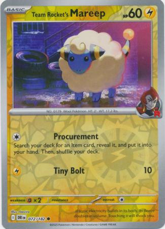 SV Destined Rivals 072/182 Team Rocket’s Mareep (Reverse Holo)