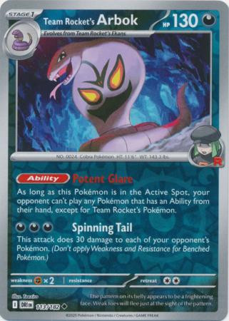SV Destined Rivals 113/182 Team Rocket's Arbok (Reverse Holo)