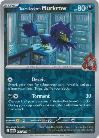 SV Destined Rivals 127/182 Team Rocket's Murkrow (Reverse Holo)