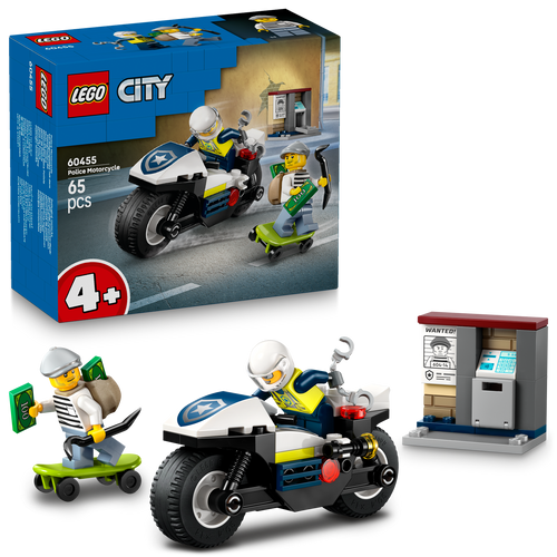 City Police Motorcycle Chase Set with Motorbike 60455