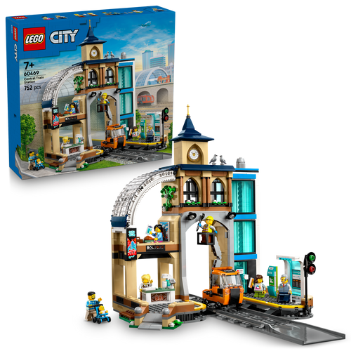 City Central Train Station Set with a Maintenance Vehicle 60469