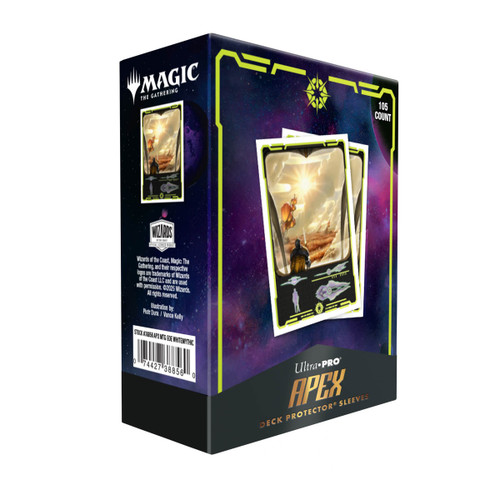 MTG Edge of Eternities 105ct Apex Deck Protector sleeves featuring Adagia, Windswept Bastion