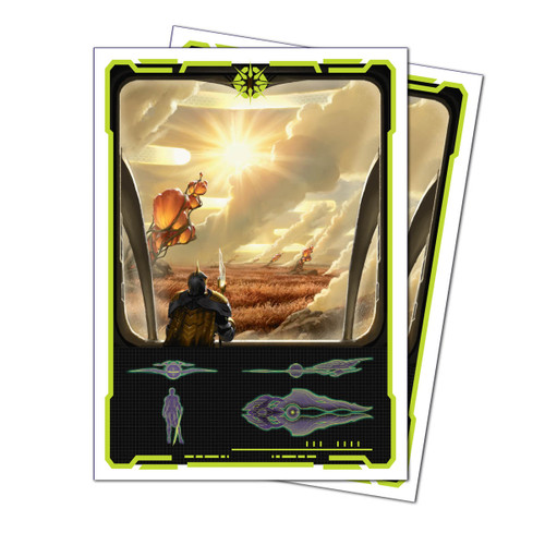 MTG Edge of Eternities 105ct Apex Deck Protector sleeves featuring Adagia, Windswept Bastion