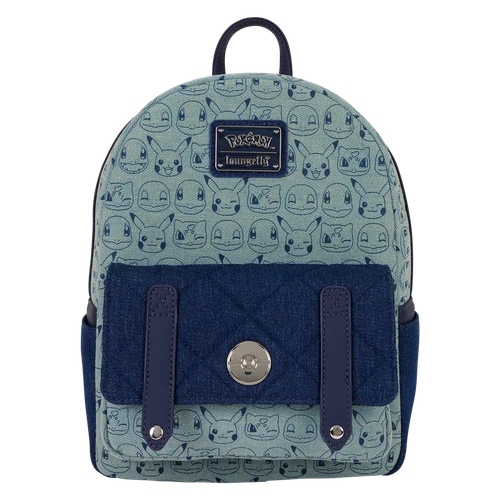 Pokemon: Faux Denim All-Over Print Mini Backpack